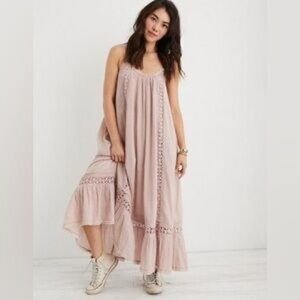 Aerie Pink Maxi Dress with Elegant Flow